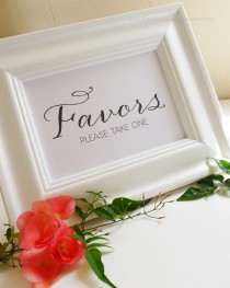wedding photo - Wedding Party Table Sign - Favors Please take one - Decoration - Chic Romantic Elegant Calligraphy - Shimmer - Anita Style