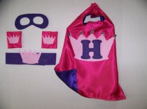 wedding photo - Personalized, Double Sided cape with MASK, CUFFS, and BELT)