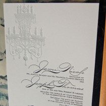 wedding photo - Letterpress Wedding Invitation - Chandelier