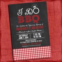 wedding photo - Printable "I Do" BBQ Barbecue Couples/Coed Wedding Shower Invitation with Gingham