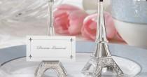 wedding photo - Eiffel Tower Silver-Finish Place Card/Holder (set Of 4)