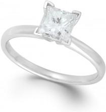 wedding photo - Diamond Solitaire Engagement Ring in 14k White Gold (1 ct. t.w.)