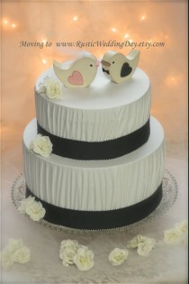 wedding photo - Wedding Cake Topper Love Birds Rustic Wedding Birds Woodland Wedding Birds