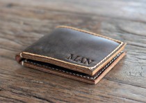 wedding photo - Wallet - Personalized Men's Leather Bifold Wallet - Groomsmen Gift - 002