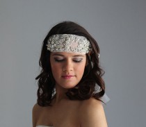wedding photo -  Bridal Crystal Headband, wedding Headband, wedding Veil, Bridal Veil, Wedding Hair Accessory, Bridal Hair Accessories