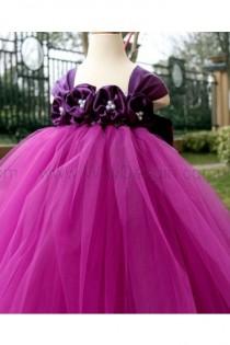 wedding photo -  Flower Girl Dress Purple Plum tutu dress baby dress toddler birthday dress wedding dress
