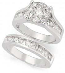 wedding photo - Prestige Unity Diamond Bridal Set, 14k White Gold Diamond Engagement Ring and Wedding Band (2 ct. t.w.)