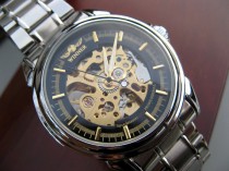 wedding photo - Sleek Classic Mechanical Wrist Watch (Automatic) with Stainless Steel Watch Band - Steampunk - Groomsmen Gift - Watch - Item MWA007