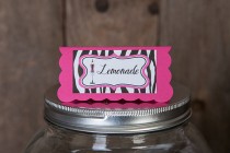 wedding photo - Bridal Shower Food Tents - Menu Cards - Place Cards - Food Signs - Lingerie Shower Decorations - Bachelorette Party in Pink and Zebra