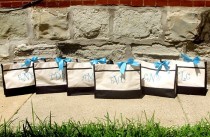 wedding photo - Personalized Bridesmaid Gift Color Block Totes Set of 8