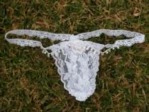 wedding photo - Brides Lingerie Thong White Lace totally hand stitched for super comfort