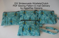 wedding photo - INSTANT DOWLOAD diy Wedding Bridesmaid Tutorial PDF Sewing Pattern Wristlet Clutch Zipper Pouch:  Aggie Clutch Wristlet 3 Sizes