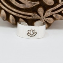 wedding photo - Silver Toe Ring - Lotus Blossom Toe Ring - Adjustable Toe Ring - Flower Jewelry - Sterling Toering - Zen Jewelry