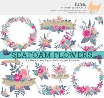 wedding photo - Wildflower Clipart Wreaths, Banners + Bouquets. Simple Cute Hand Drawn Bright Floral Digital Designs. Perfect for Wedding Party Invitations