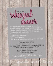 wedding photo - Rehearsal Dinner Invitation, Personalized and Printable, 5x7