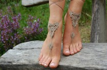 wedding photo - Crochet Barefoot Sandals, Beach Shoes, Wedding Accessories, Nude Shoes, Bridal shoes, Pool shoes