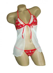 wedding photo - MLB St Louis Cardinals Lingerie Negligee Babydoll Sexy Teddy Set with Matching G-String Thong Panty- Only at Sexy Crushes