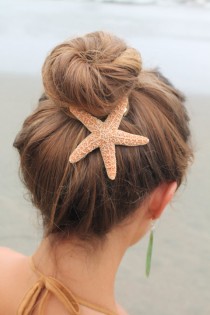 wedding photo - Baja Starfish Hair Barrette, starfish hairclip, beach wedding, mermaid accessory
