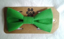 wedding photo - Green Bow Tie for dogs or cats collar bows weddings photography pets