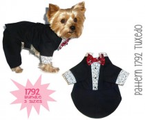 wedding photo - 1792 Dog Tuxedo Pattern for the Little Dog * Bundle 3 Sizes * Instant Digital Download * Dog Clothes Sewing Pattern