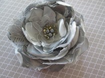 wedding photo - Bridal fabric flower hair accessory clip wedding or special occasion accessory