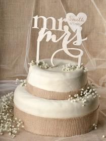 wedding photo - Rustic Cake Topper, Wood Cake Topper, Monogram Cake Topper, Mr and Mrs Topper, Wedding Cake Topper,