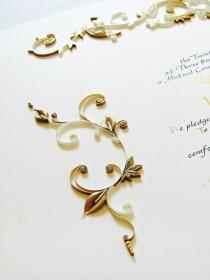 wedding photo - Gold Quilled Wedding Anniversary Certificate