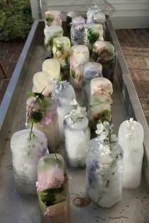 wedding photo - Use floral-infused ice blocks instead of bags of ice