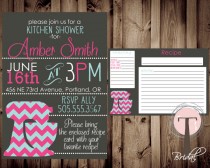 wedding photo - Kitchen Shower Invitation and Recipe Card, Kitchen shower, bridal shower, wedding showering, invitation, invite, recipe card