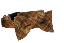 wedding photo - Bow Tie Dog Collar -  Wedding Dog Collar - Formal Bow Tie Collar - Grandpa Tartan Collar