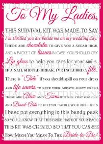 wedding photo - INSTANT Download - Custom Printable Bridesmaid Survival Kit Digital File