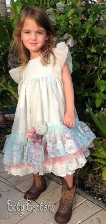 wedding photo - Vintage Lace Flower Girl dress , custom colors By Rosanna Hope for Babybonbons Special Occasion dress, Easter Sunday dress