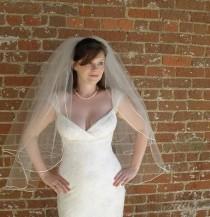 wedding photo - Wedding veil - 30x36 wedding veil - 2 layers with tiny satin ribbon