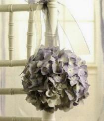wedding photo - Hydrangea Kissing Ball,  Set of 4, Pomanders,  Pew Decorations,Blue, Purple, Marsala, White, Green, Ivory Hydrangea Kissing Balls