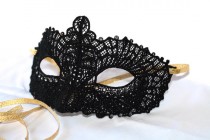 wedding photo - Black lace mask perfect for masquerade weddings