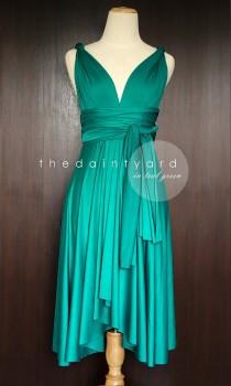 wedding photo - Teal Green Bridesmaid Convertible Dress Infinity Dress Multiway Dress Wrap Dress Wedding Dress