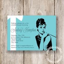 wedding photo - Audrey /// Breakfast at Tiffany's Printable Invitations /// 5x7 /// DIY Party /// Instant Download
