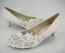 wedding photo - Flat Wedding Shoes, Lace Bridal Shoes, Crystal Wedding Shoes,Bridesmaid Shoes, Lace Flower Shoes, Beaded Lace Shoes, Party Shoes, Prom Shoes