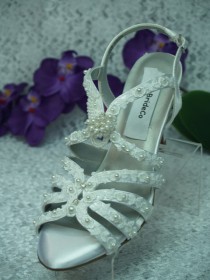 wedding photo - Wedding Victorian Shoes Reg and wide width Vintage trim and pearls