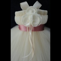 wedding photo - Dusty Rose and Ivory Flower Girl Dress