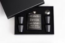 wedding photo - 5, Wedding Party Favor, Engraved Groomsmen Gift, Personalized Flask Set, Stainless Steel Flask, Personalized Best Man Gift, 5 Flask Sets