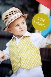 wedding photo - PDF Sewing Pattern for Little Lads' Reversible Vest, Waistcoat, Make and Sell, DIY. Sewing Patterns by Angel Lea Designs, Instant Download