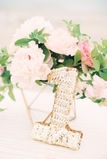 wedding photo - Wedding Sequin Table Number