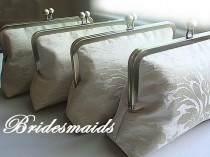 wedding photo - Bridesmaids Custom Purses Bags Clutches - Personalized Bridesmaids Gift Set - Customize Your Wedding Bridal Clutch Bag Purse