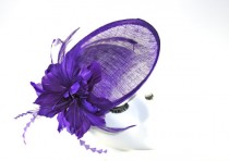 wedding photo - Purple Fascinator Hat - Purple Kentucky Derby Fascinator Hat - Wedding Fascinator Hat - Tea Party Fascinator hat - fancy English Hat