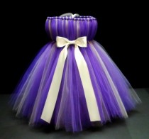 wedding photo - Purple and  Silver Tutu Dress- Baby Tutu- Tutu- Tutu Dress- Infant Tutu- Flower Girls Dress- Available In Size 0-24 Months