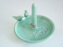 wedding photo - wedding ring holder, ring holder, Mr. and Mrs, Personalize ceramic his and hers Ring dish
