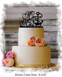wedding photo - MR & MRS with Anchor Wedding Cake Topper