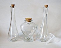 wedding photo - Small Personalized Heart Shaped Vase Wedding Unity Sand Ceremony Collection Set of 3 Glass Vases