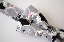 wedding photo - Children's Bowtie- Black, White and Gray Trees- Ages 2-10